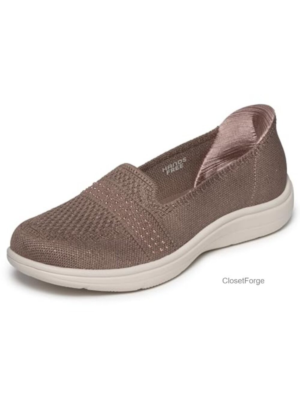Hands Free Slip-Ins Studded Knit Skimmer Loafer Comfort Cushioned